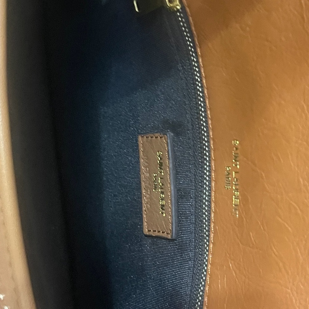 Yves Saint Laurent Brown Quilted Leather Shoulder Bag with Chain Strap - Picture 10 of 13